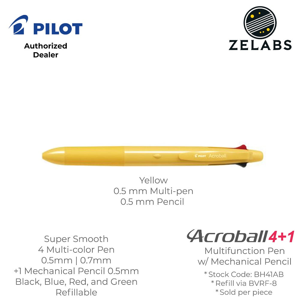 Pilot Acroball 4+1 Multifunction Ballpoint Pen with Mechanical Pencil - BH41AB - 0.5mm | 0.7mm