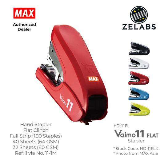 MAX Vaimo 11 HD-11FLK Flat Stapler - Flat Clinch Hand Stapler (Refill by No.11 Staples)