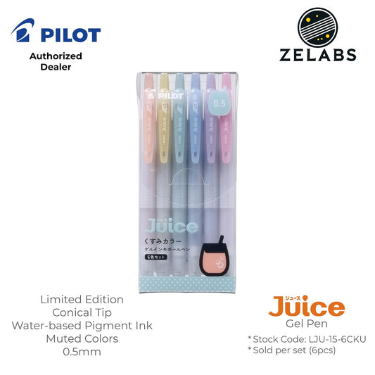 Pilot Juice Limited Edition Muted/Dusty Series Retractable Gel Pen 6-Color Set - LJU-15-6CKU - 0.5mm