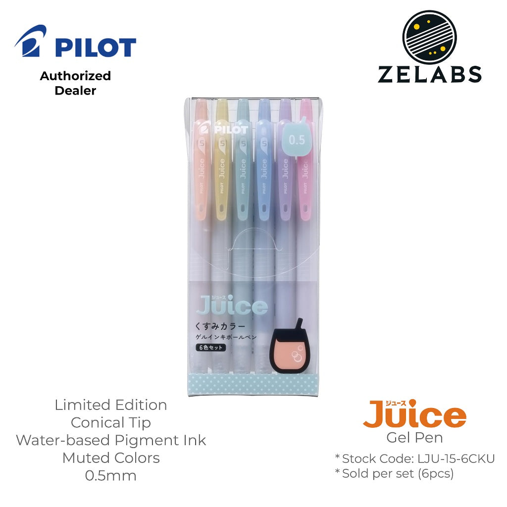 Pilot Juice Limited Edition Muted/Dusty Series Retractable Gel Pen 6-Color Set - LJU-15-6CKU - 0.5mm