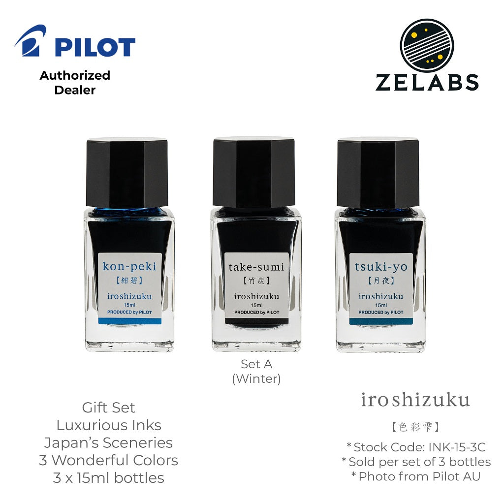 Pilot Iroshizuku Fountain Pen Ink Gift Set of 3 (15 ml) - INK-15-3C