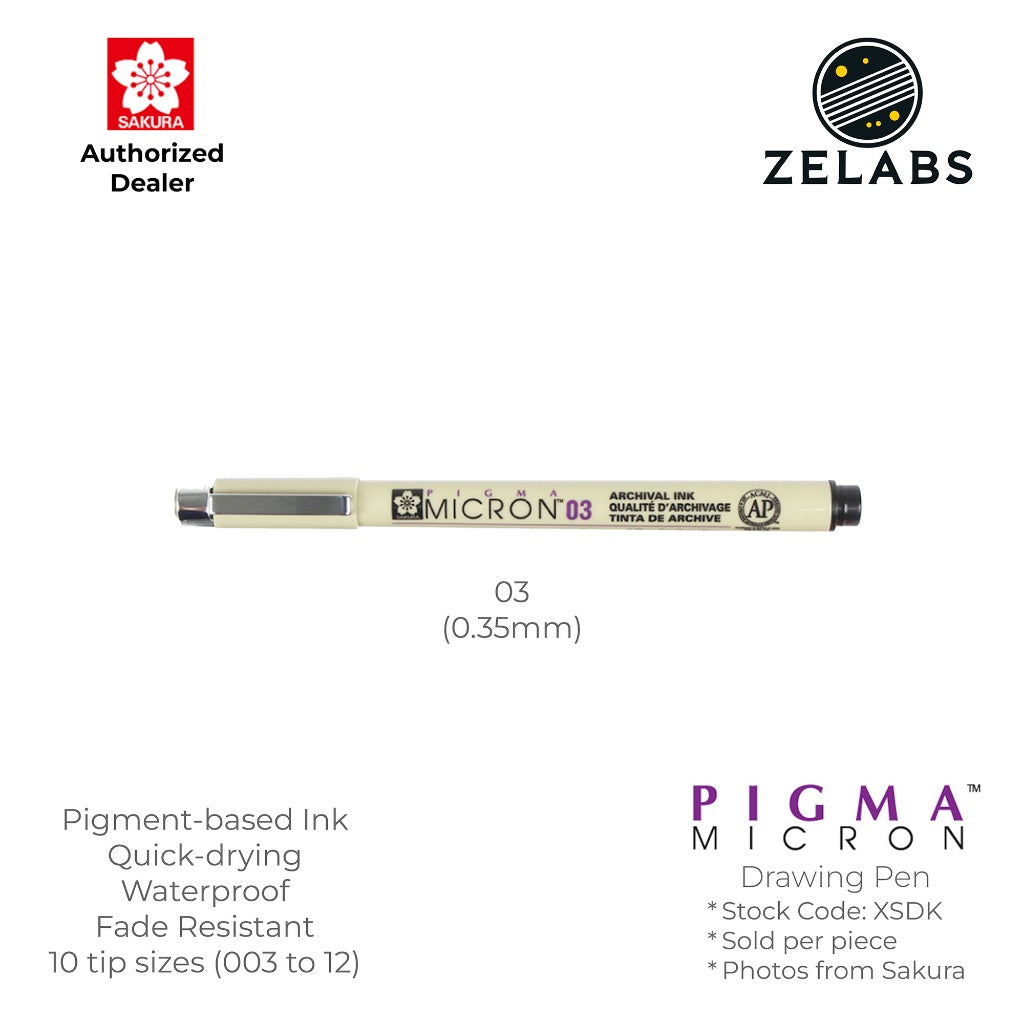 Sakura Pigma Micron Pen / Drawing Pen / Technical Pen - Authentic - XSDK - 003 to 12