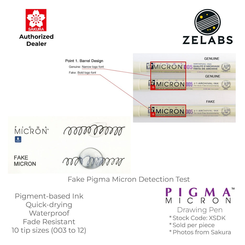 Sakura Pigma Micron Pen / Drawing Pen / Technical Pen - Authentic - XSDK - 003 to 12