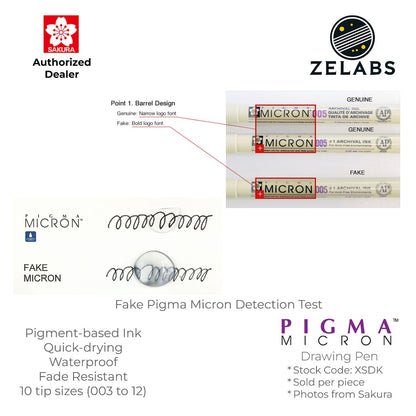 Sakura Pigma Micron Pen / Drawing Pen / Technical Pen - Authentic - XSDK - 003 to 12