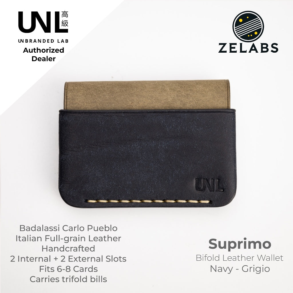 Unbranded Lab Suprimo Premium Minimalist Bifold Leather Wallet - Pueblo Italian Leather