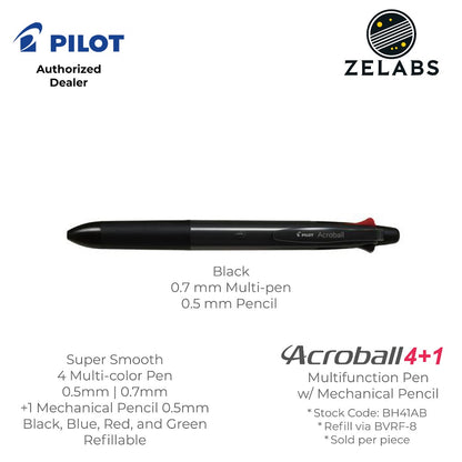 Pilot Acroball 4+1 Multifunction Ballpoint Pen with Mechanical Pencil - BH41AB - 0.5mm | 0.7mm