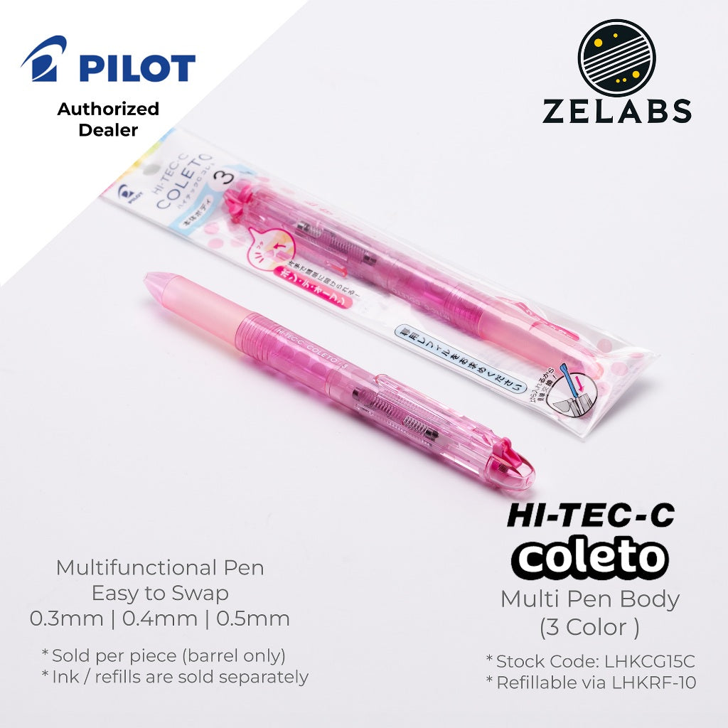 Pilot Hi-Tec C Coleto 3/5 Color Multifunction Pen / Multi-Pen (Barrel Only) - LHKCG15C | LHKCG25C