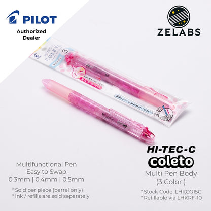 Pilot Hi-Tec C Coleto 3/5 Color Multifunction Pen / Multi-Pen (Barrel Only) - LHKCG15C | LHKCG25C