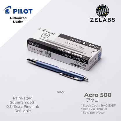 Pilot Acro 500 Micro Fine Ballpoint Pen (Palm-sized) - BAC-50MF - 0.3mm