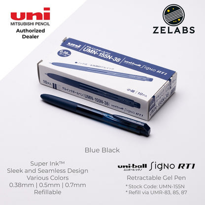 Uni Uni-Ball Signo RT1 Retractable Gel Pen - UMN-155N - 0.38mm | 0.5mm | 0.7mm