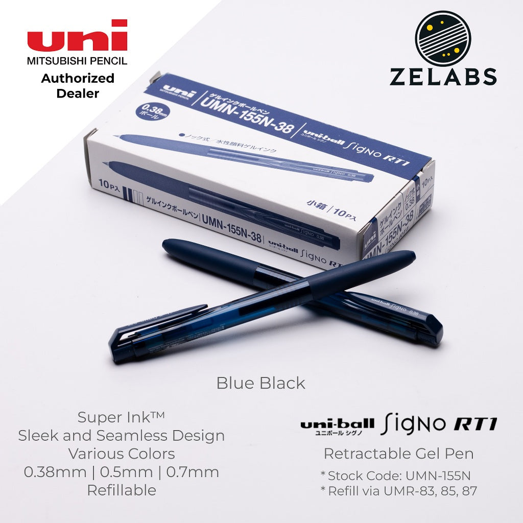 Uni Uni-Ball Signo RT1 Retractable Gel Pen - UMN-155N - 0.38mm | 0.5mm | 0.7mm