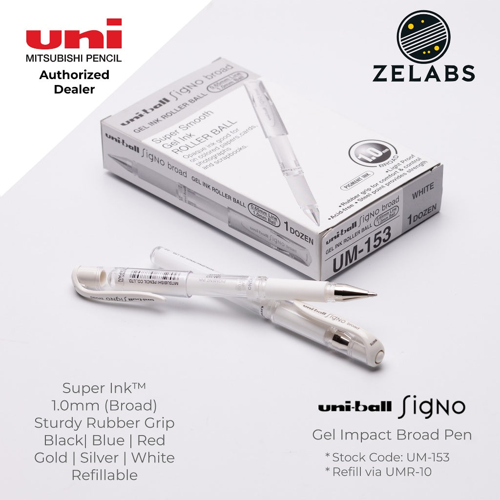 Uni Uni-Ball Signo Gel Impact Broad Capped Gel Pen - UM-153 - 1.0mm