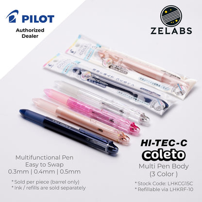 Pilot Hi-Tec C Coleto 3/5 Color Multifunction Pen / Multi-Pen (Barrel Only) - LHKCG15C | LHKCG25C
