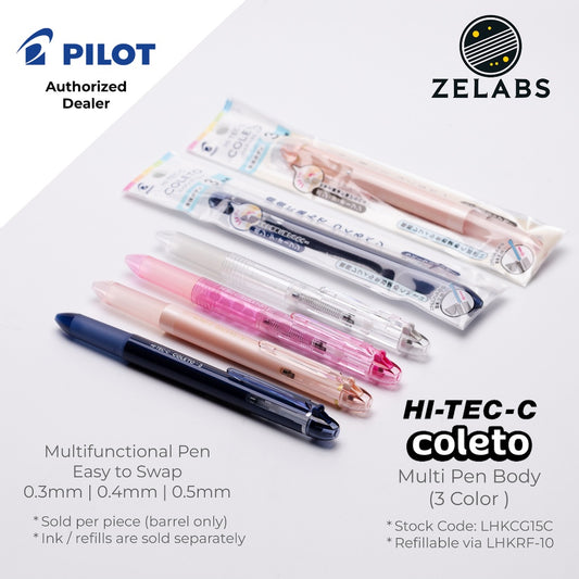Pilot Hi-Tec C Coleto 3/5 Color Multifunction Pen / Multi-Pen (Barrel Only) - LHKCG15C | LHKCG25C