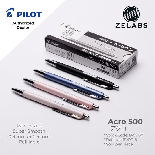 Pilot Acro 500 Extra Fine Ballpoint Pen (Palm-sized) - BAC-50EF - 0.5mm