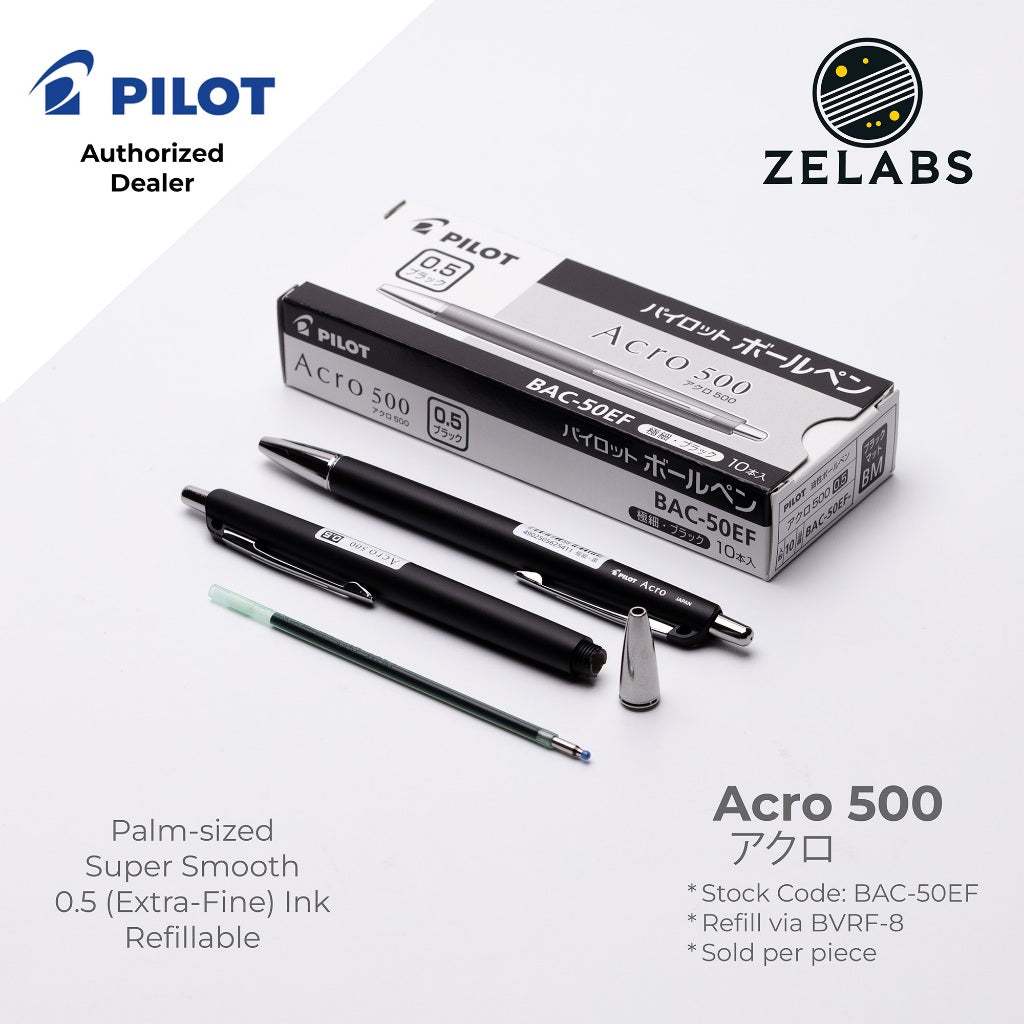 Pilot Acro 500 Extra Fine Ballpoint Pen (Palm-sized) - BAC-50EF - 0.5mm
