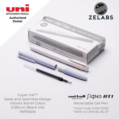 Uni Uni-Ball Signo RT1 Retractable Gel Pen (Pastel Barrel Color) - UMN-155NC - 0.38mm