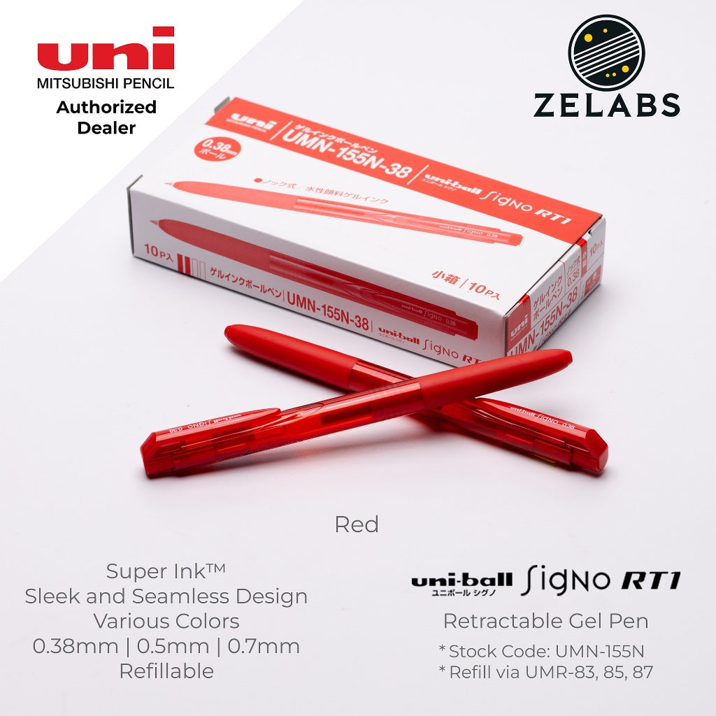 Uni Uni-Ball Signo RT1 Retractable Gel Pen - UMN-155N - 0.38mm | 0.5mm | 0.7mm