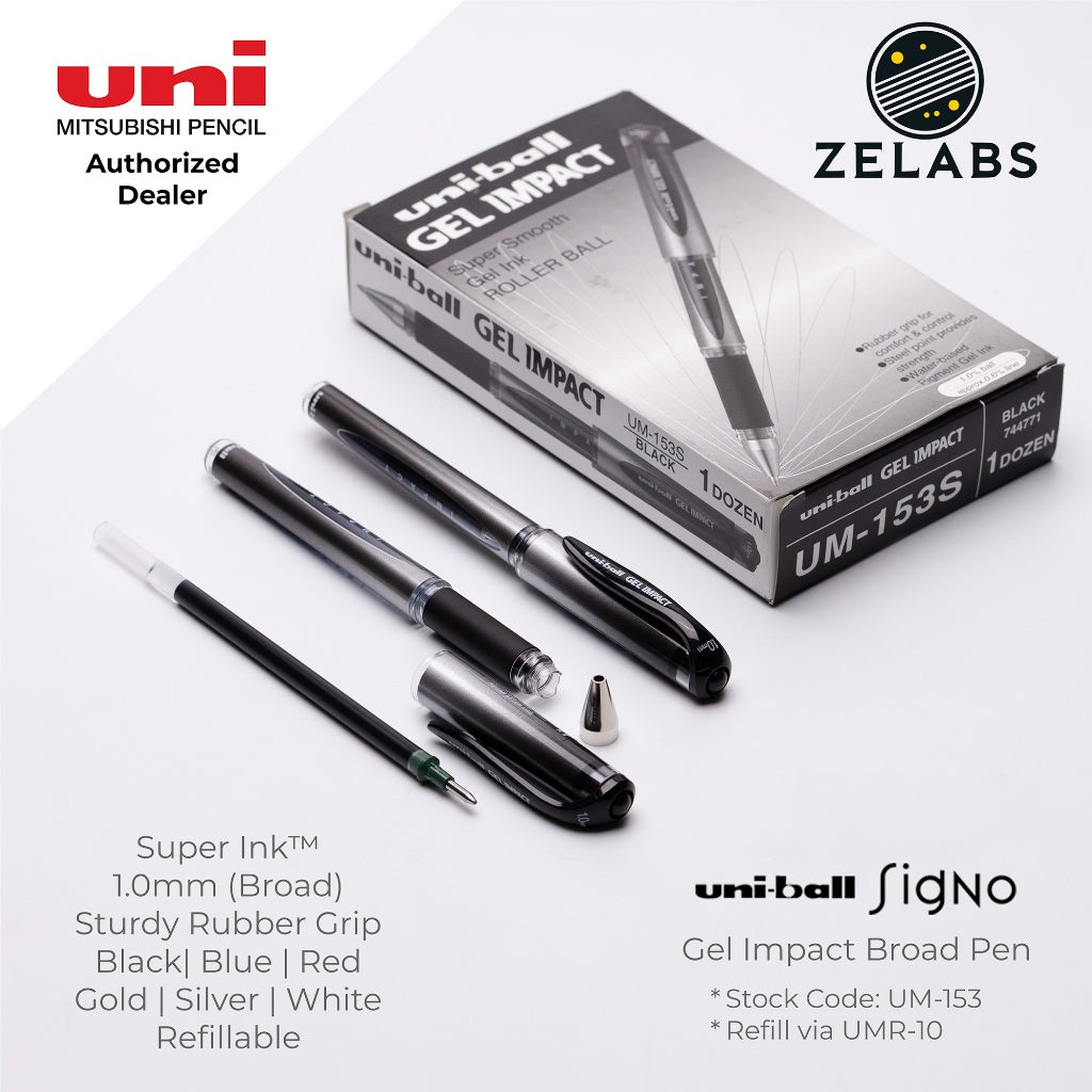 Uni Uni-Ball Signo Gel Impact Broad Capped Gel Pen - UM-153 - 1.0mm