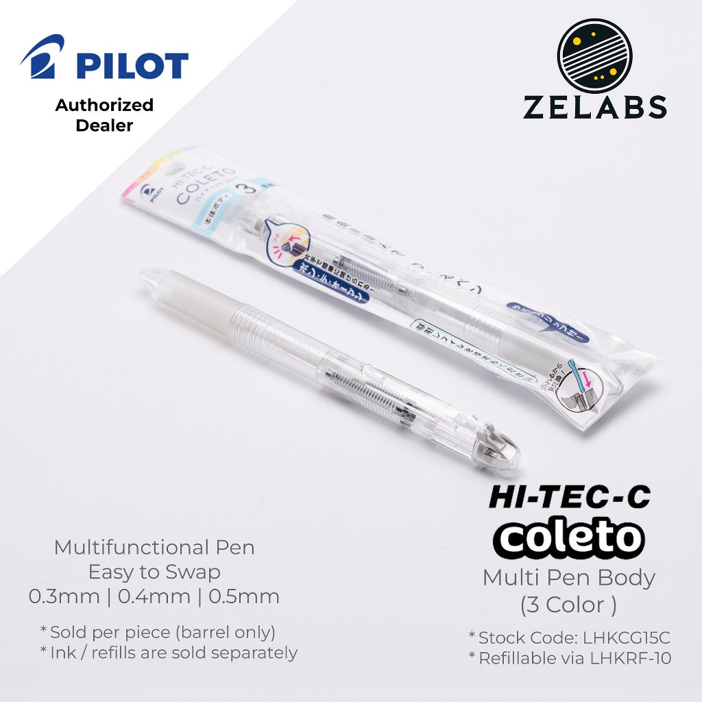 Pilot Hi-Tec C Coleto 3/5 Color Multifunction Pen / Multi-Pen (Barrel Only) - LHKCG15C | LHKCG25C