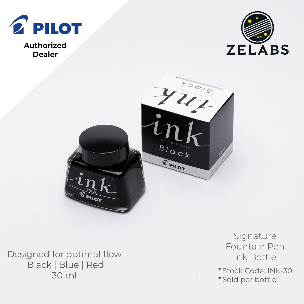 Pilot Signature Fountain Pen Ink Bottle (30 ml) - INK-30 - Black | Blue | Red | Blue Black