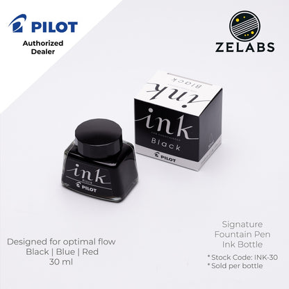 Pilot Signature Fountain Pen Ink Bottle (30 ml) - INK-30 - Black | Blue | Red | Blue Black