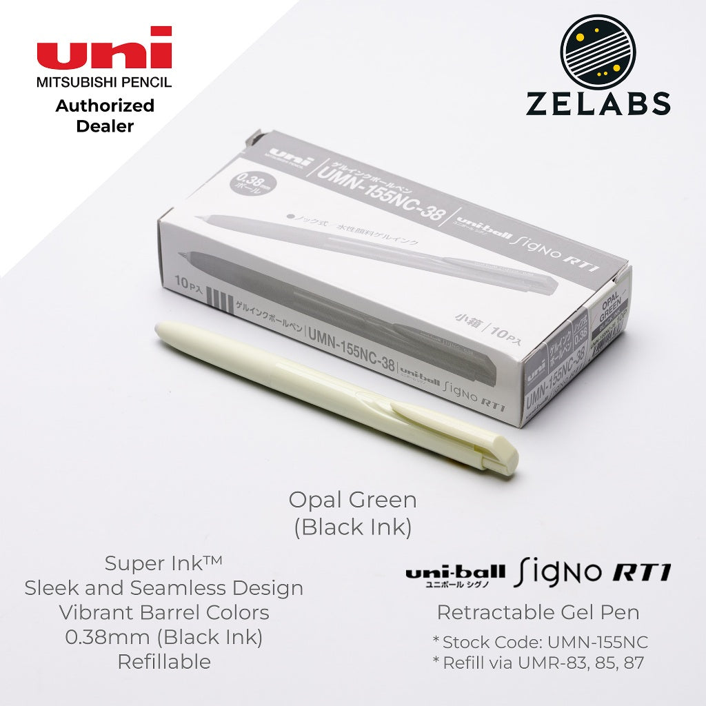 Uni Uni-Ball Signo RT1 Retractable Gel Pen (Pastel Barrel Color) - UMN-155NC - 0.38mm