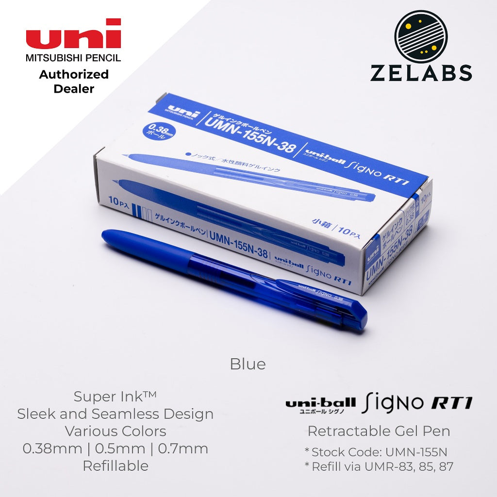 Uni Uni-Ball Signo RT1 Retractable Gel Pen - UMN-155N - 0.38mm | 0.5mm | 0.7mm