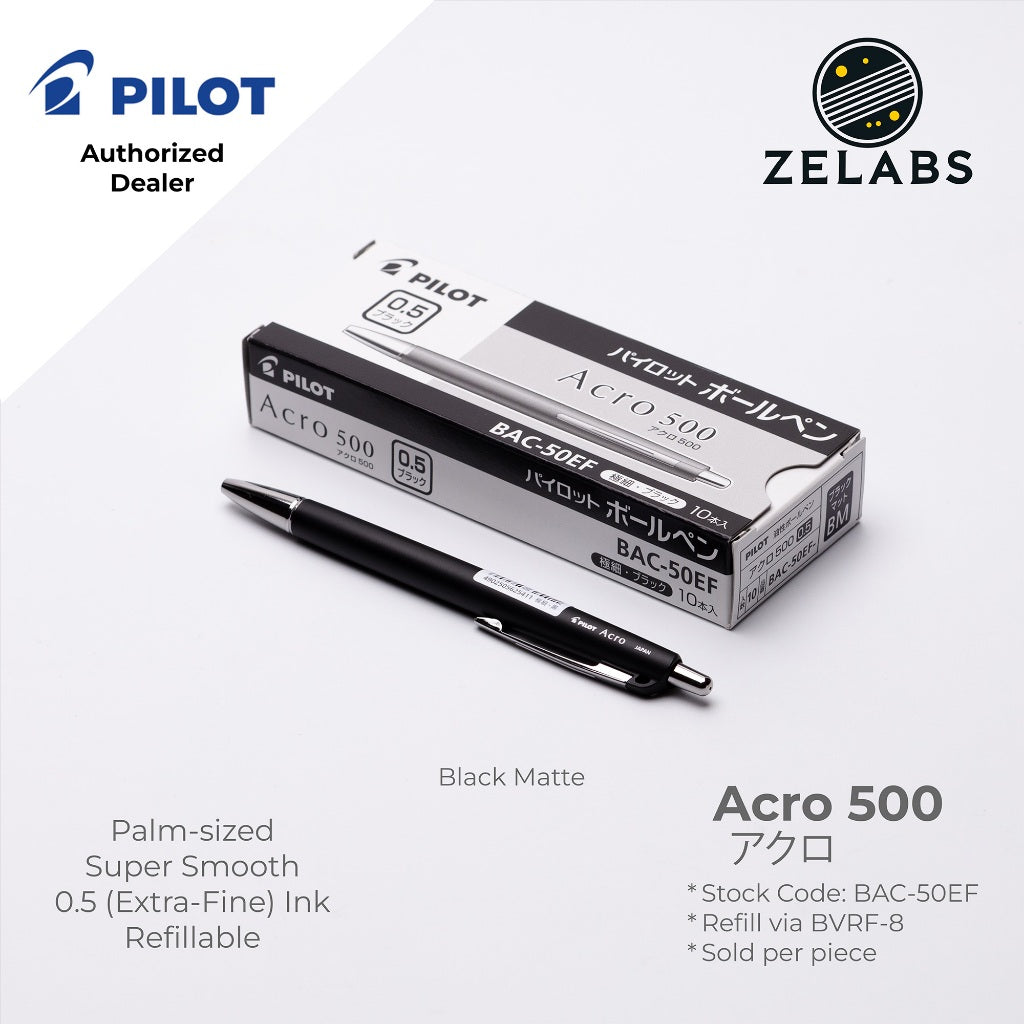 Pilot Acro 500 Micro Fine Ballpoint Pen (Palm-sized) - BAC-50MF - 0.3mm