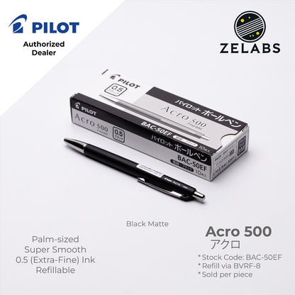 Pilot Acro 500 Micro Fine Ballpoint Pen (Palm-sized) - BAC-50MF - 0.3mm