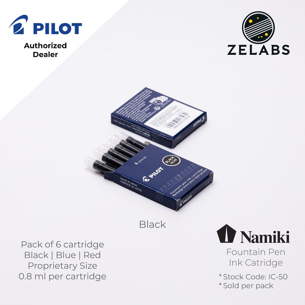 Pilot Namiki Fountain Pen Ink Cartridge (6pc pack) - IC-50 - Black | Blue | Red