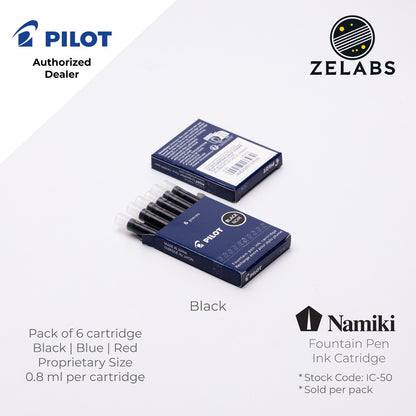 Pilot Namiki Fountain Pen Ink Cartridge (6pc pack) - IC-50 - Black | Blue | Red