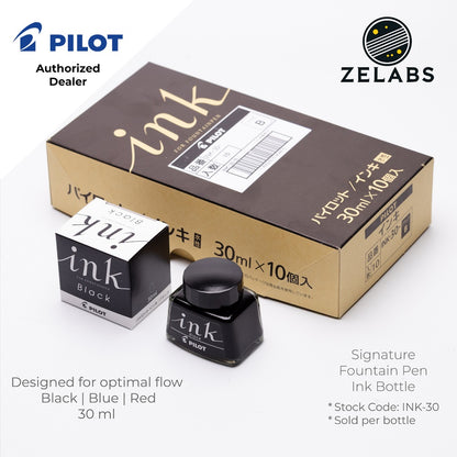 Pilot Signature Fountain Pen Ink Bottle (30 ml) - INK-30 - Black | Blue | Red | Blue Black