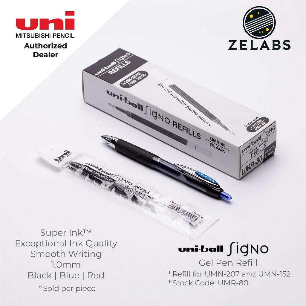 Uni Uni-Ball Signo UMR-80 Broad Gel Pen Refill (for UMN-207 and UMN-152) - 1.0mm