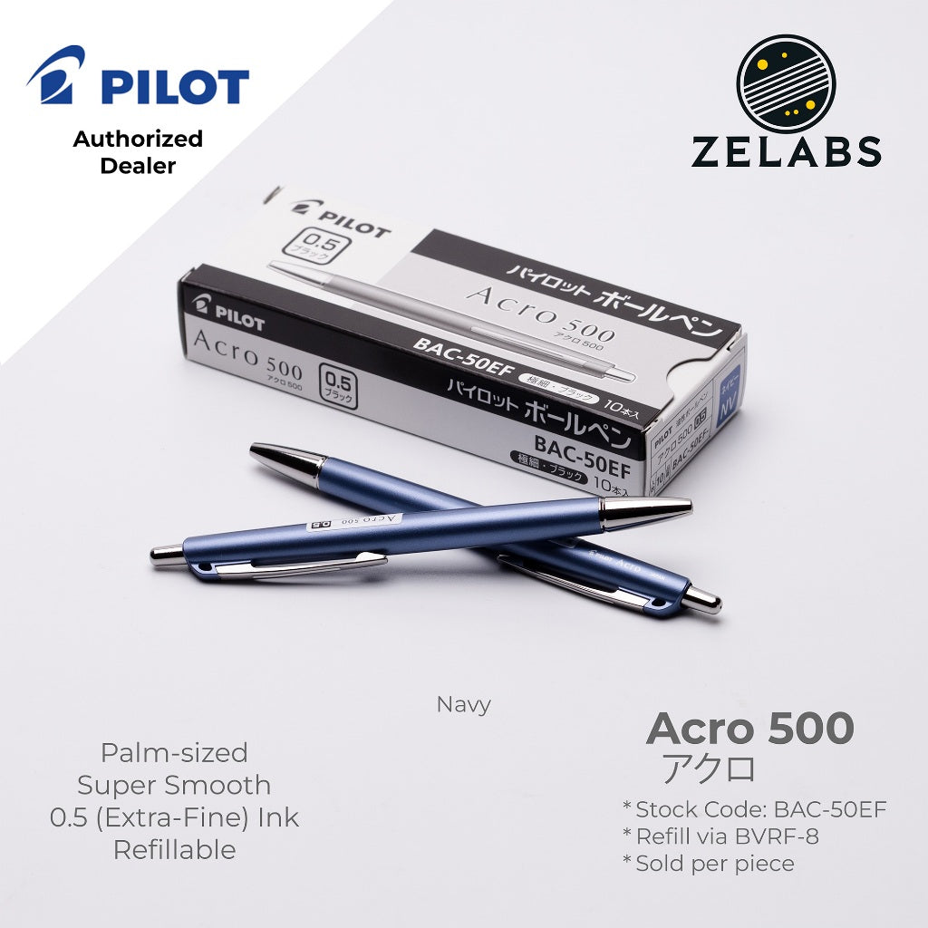 Pilot Acro 500 Extra Fine Ballpoint Pen (Palm-sized) - BAC-50EF - 0.5mm