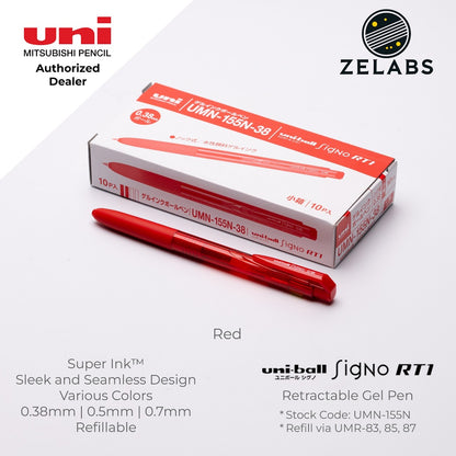 Uni Uni-Ball Signo RT1 Retractable Gel Pen - UMN-155N - 0.38mm | 0.5mm | 0.7mm