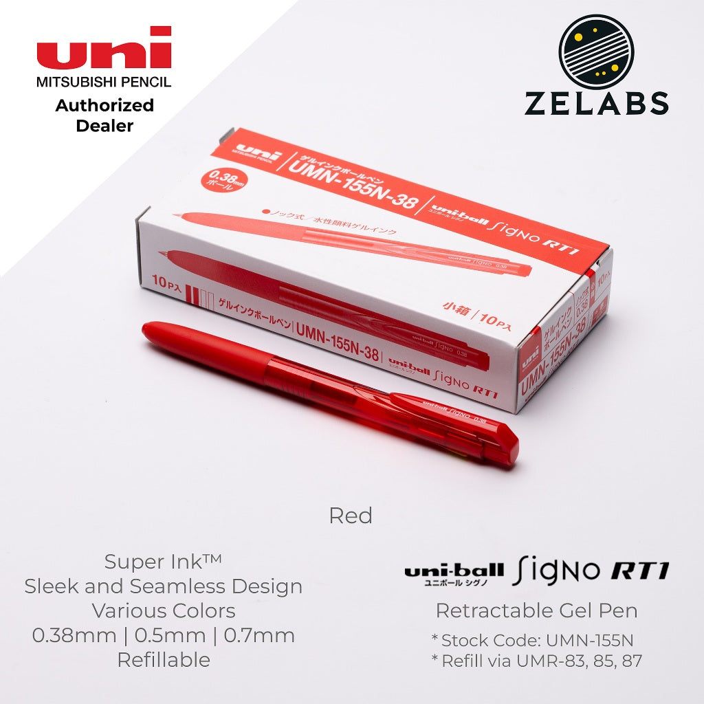 Uni Uni-Ball Signo RT1 Retractable Gel Pen - UMN-155N - 0.38mm | 0.5mm | 0.7mm