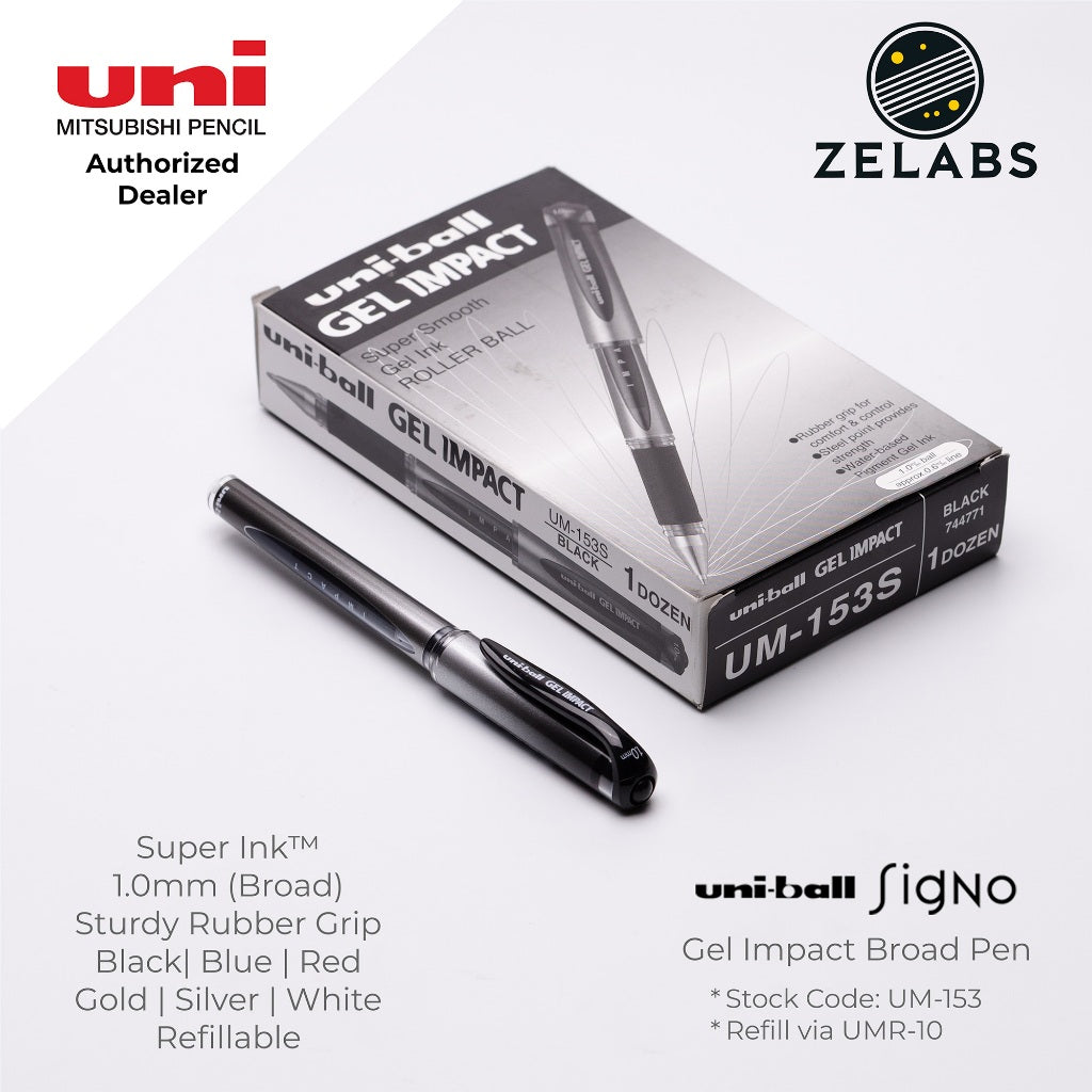 Uni Uni-Ball Signo Gel Impact Broad Capped Gel Pen - UM-153 - 1.0mm