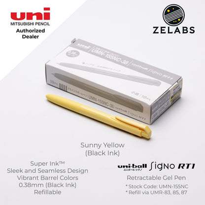 Uni Uni-Ball Signo RT1 Retractable Gel Pen (Pastel Barrel Color) - UMN-155NC - 0.38mm