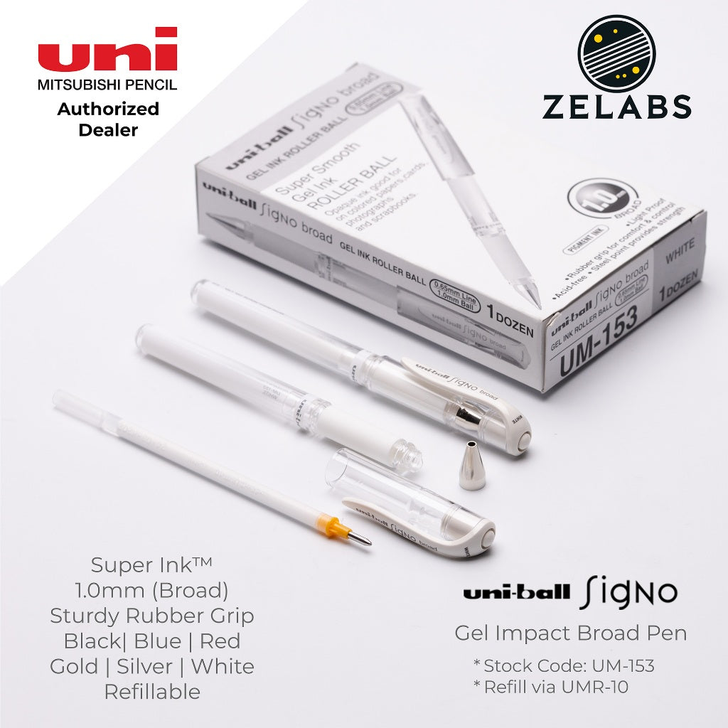 Uni Uni-Ball Signo Gel Impact Broad Capped Gel Pen - UM-153 - 1.0mm