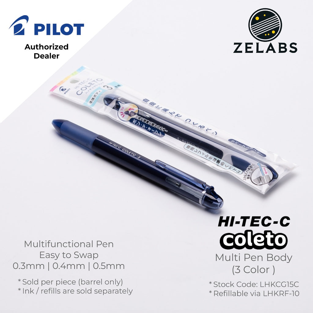 Pilot Hi-Tec C Coleto 3/5 Color Multifunction Pen / Multi-Pen (Barrel Only) - LHKCG15C | LHKCG25C