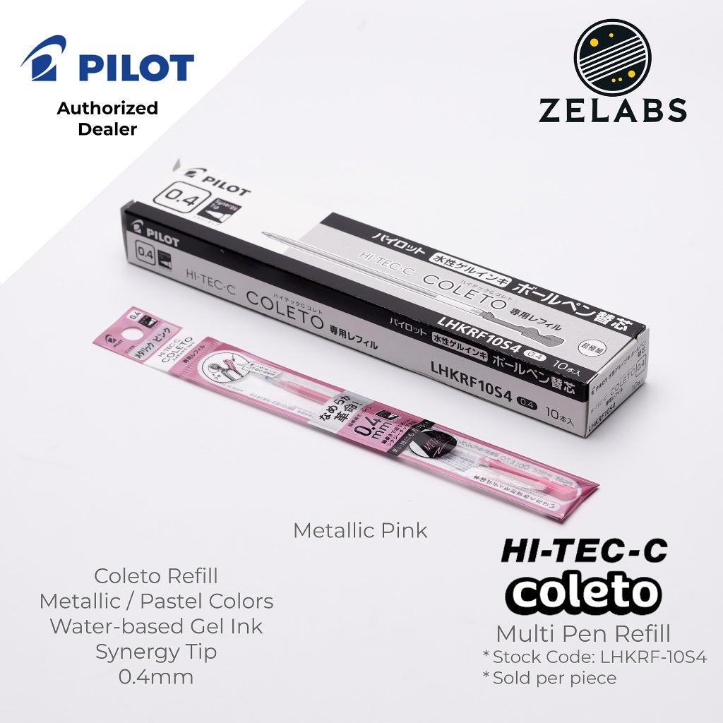 Pilot Hi-Tec-C Coleto Metallic / Pastel Gel Multi-pen / Multifunction Refill - LHKRF-10S4 - 0.4mm