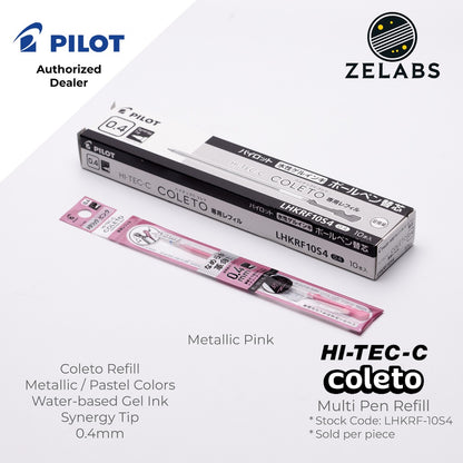 Pilot Hi-Tec-C Coleto Metallic / Pastel Gel Multi-pen / Multifunction Refill - LHKRF-10S4 - 0.4mm