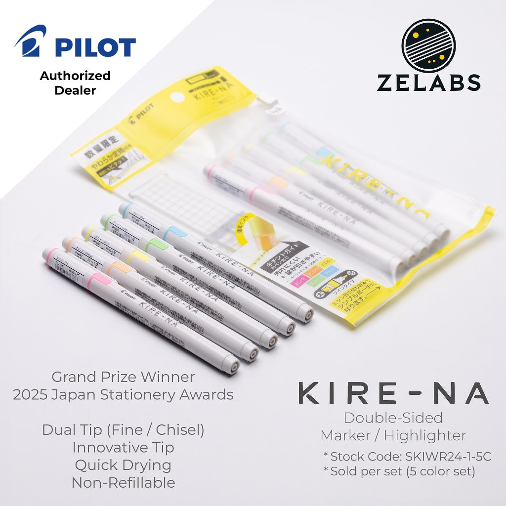 Pilot Kire-Na Double-Sided Highlighter 5-Color Set - SKIW-1-5C