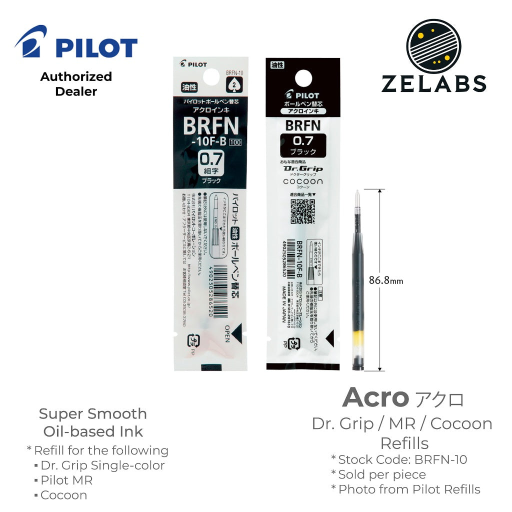 Pilot Dr. Grip / MR / Cocoon Ballpoint Refill (Acro Ink) - BRFN-10 - 0.7mm | 1.0mm