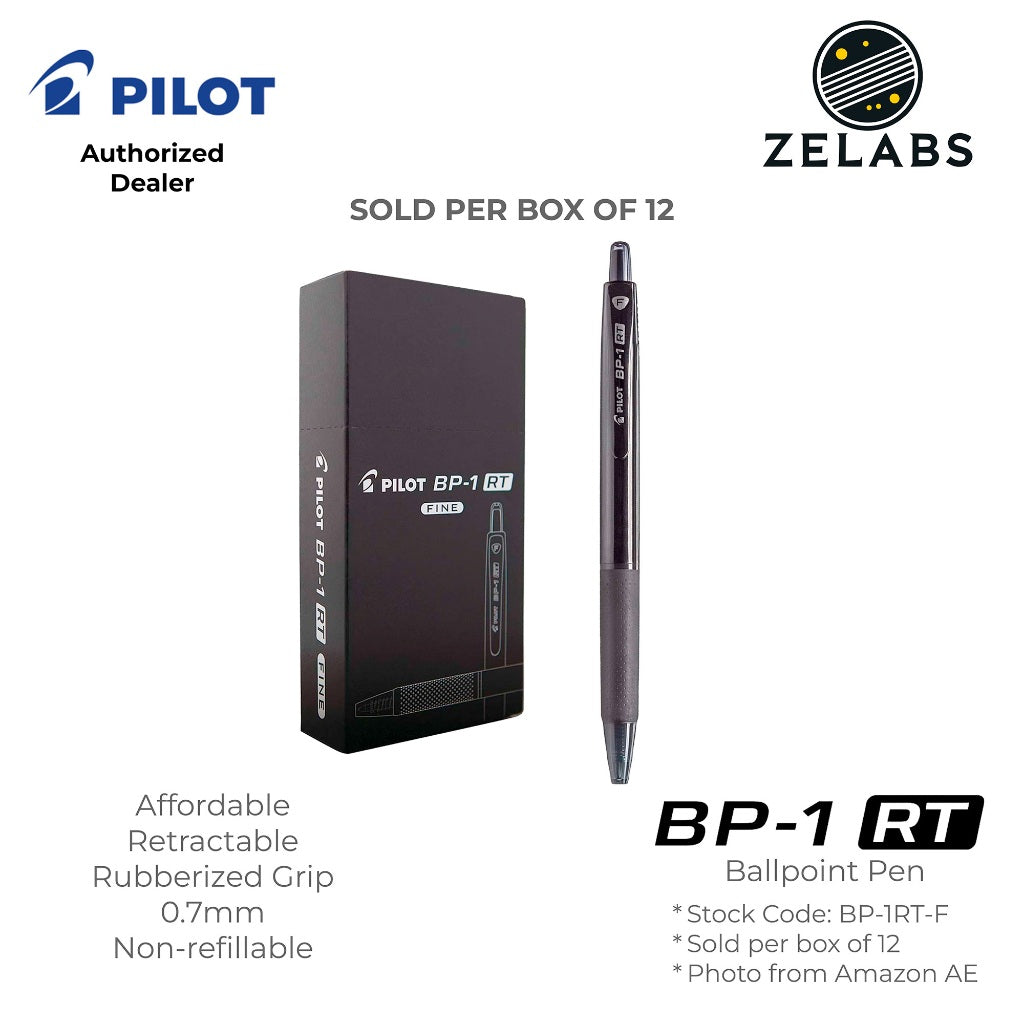 Pilot BP-1 RT Fine Retractable Ballpoint Pens (Box of 12) - BP-1RT-F - 0.7mm