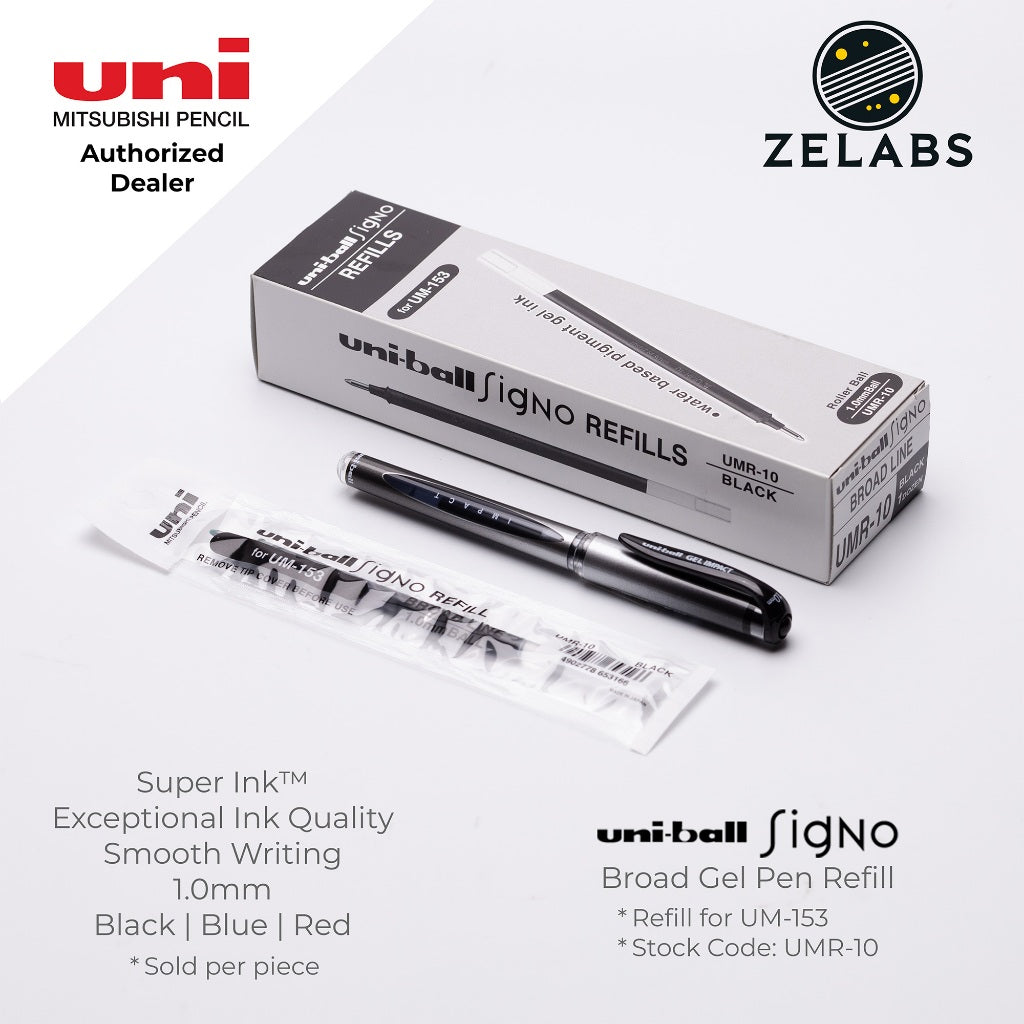 Uni Uni-Ball Signo Broad UMR-10 Gel Pen Refill (for UM-153) - 1.0mm