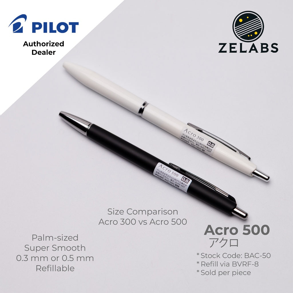 Pilot Acro 500 Micro Fine Ballpoint Pen (Palm-sized) - BAC-50MF - 0.3mm