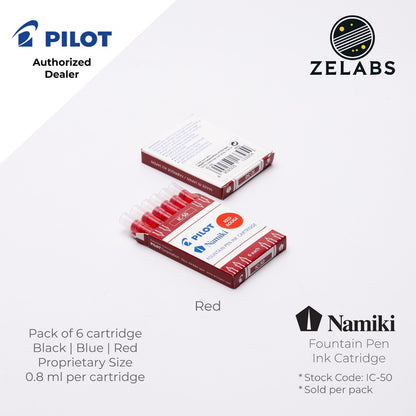 Pilot Namiki Fountain Pen Ink Cartridge (6pc pack) - IC-50 - Black | Blue | Red