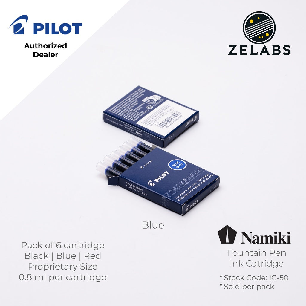 Pilot Namiki Fountain Pen Ink Cartridge (6pc pack) - IC-50 - Black | Blue | Red